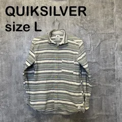 【T-1940】Quiksilver クイックシルバー L ボーダー ネルシャツ 長袖シャツ マルチカラー コットン アメカジ サーフ USA古着のサムネイル