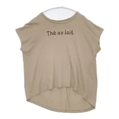 cloth&cross Hug O War 妄想カフェt-sh The au lait フレンチスリーブ 半袖カットソー ベージュ レディース クロス＆クロス ハグオーワー【中古】6-0526S♪のサムネイル