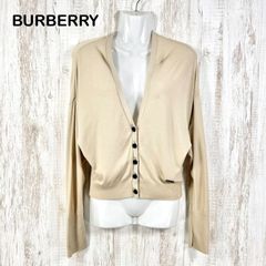BURBERRY LONDON バーバリーロンドン ロゴプレート Vネック レーヨンカーディガン ベージュ