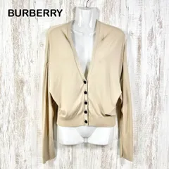 BURBERRY LONDON バーバリーロンドン ロゴプレート Vネック レーヨンカーディガン ベージュのサムネイル