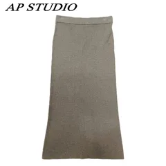 AP STUDIO エーピーストゥディオ リブニットタイトスカート 36 シルク混 KHK/カーキのサムネイル
