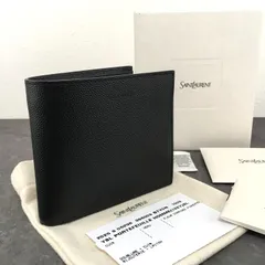 未使用品 Saint Laurent 396903 二つ折り財布 ブラック レザー 箱付き 269のサムネイル