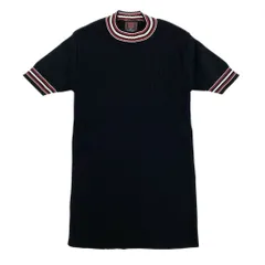13l27【美品】JEANPAUL GAULTIER CLASSIQUE ジャンポールゴルチエ クラシック 半袖リブニット カットソー チビT ニットセーター 日本製 48サイズ ブラック ナイロン100％ レディースk02iのサムネイル