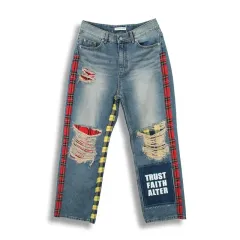 KOREA (MEN - M) パッチ ダメージ デニム パンツのサムネイル