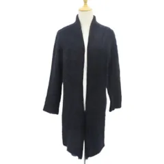 ナチュラルビューティー NATURAL BEAUTY シャギーニットカーディガン ロング丈 前開き モヘヤ 36 紺 ネイビー /HO69 ■GY66のサムネイル