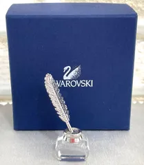 SWAROVSKI 2004年廃盤品 羽ペン インク壺 ミニチュア  置物 箱有 スワロフスキーのサムネイル