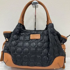 Y7121　kate spade　ケイトスペード　トートバッグ　ブラック　黒　キャメル　ナイロン　レザー　キルティング　レディース　キルトのサムネイル