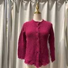 4　イッセイミヤケISSEYMIYAKE ブラウス シャツ トップス　レディース　blouse　shirt　Tops　ladies　カーディガン　羽織　しわ加工　縮絨　長袖　ピンク 桃色　PINKのサムネイル