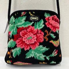 6989　FEILER　フェイラー　ショルダーバッグ　小さめ　ミニ　パラディス　鳳凰　バラ　ローズ　ブラック　黒　シュニール織りのサムネイル