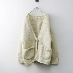 ペルー製 ツムグ tumugu: ロービングローゲージハンドニット カーディガン F アイボリー／羽織り ウール ペルーニット【2400015088273】のサムネイル
