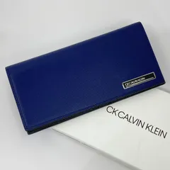 CK CALVIN KLEIN カルバンクライン 長財布 牛革 No.817636 ネイビー 紺色　※中古美品のサムネイル