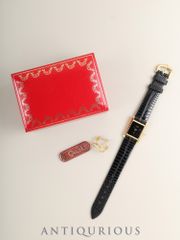 カルティエ マストタンク SM 3 66001 クォーツ Cal.- SV925 革 純正ピンバックル（GP）オニキス文字盤（SWISS MADE表記）箱 新品仕上げ済み カルティエブティックにてコンプリートサービス済み