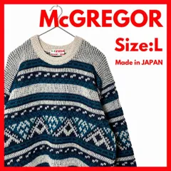 【日本製】古着　マクレガー　ニットセーター　フェアファイル柄　メンズ　Lのサムネイル