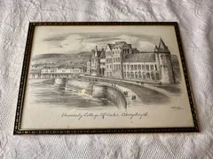 イギリス ウェールズ 鉛筆画 アベリストウィス 旧カレッジ イギリス ウェールズ 鉛筆画 アベリストウィス 旧カレッジ - メルカリ