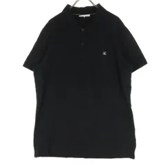 Calvin klein Jeans カルバンクラインジーンズ ワンポイントロゴ 半袖 ポロシャツ XL ブラック メンズ 古着のサムネイル