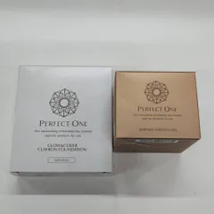 A0575 PERFECT ONE パーフェクトワン グロウ&カバークッションファンデーション ナチュラル パフ付き 14g レフィル／薬用リンクルストレッチジェル 17g 計2点セットお得クーポン配布中