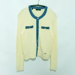 GUESS デニム バイカラー ケーブル ニット カーディガン S_M3009のサムネイル