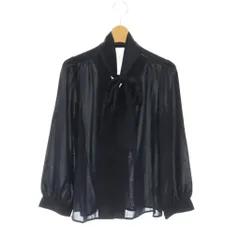 トッコ TOCCO ボウタイりぼん長袖ブラウス シャツ シアー M 紺 ■SH /SY ■OSのサムネイル