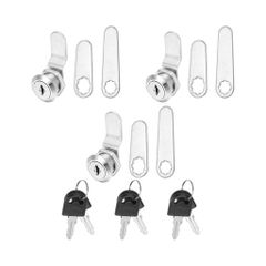 PATIKIL キー付き同一の5/8”キャビネットロック 3パックのカム交換ロックシリンダー RV引き出し収納カート郵便受け用ツールボックスロック シルバーのサムネイル