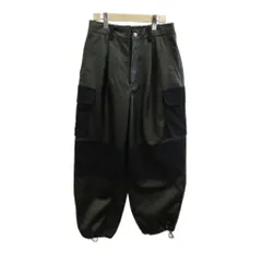 ユナイテッドトウキョウ UNITED TOKYO 24AW フェイクレザーコンビ カーゴパンツ 2 黒 ブラック 切り替え ドローストリング フルレングス 134640005 /RY ■GY73のサムネイル
