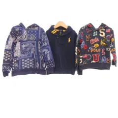 ポロ ラルフローレン POLO RALPH LAUREN パーカー トレーナー 3点セット まとめ 110-120 紺 ネイビー 青 ブルー 白 ホワイト /OBのサムネイル