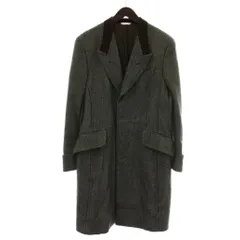 ポールスミスコレクション PAUL SMITH COLLECTION チェスターコート アウター ウール ロング ヘリンボーン 比翼ボタン 刺繍 XL グレー /XZ ■GY11のサムネイル