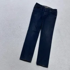 実寸確認 Calvin Klein メンズ バンドロゴ デニム パンツ 0703Eのサムネイル