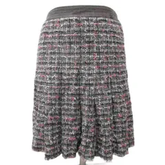 シャネル CHANEL ココマーク ツイードスカート フレアスカート ひざ丈 絹 シルク100% 36 黒 ブラック ピンク P30547W03870 ■IBO96のサムネイル