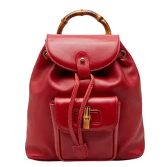 グッチ バンブー リュック バックパック 003 2852 0030 0 レッド レザー レディース GUCCI【1-0283357】のサムネイル