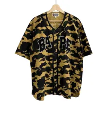 A BATHING APE アベイシングエイプ 1st イエローカモフラ ファースト カモフラージュ ベースボールシャツ ジャケットのサムネイル