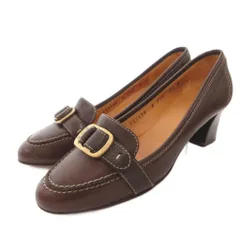 サルヴァトーレフェラガモ Salvatore Ferragamo パンプス ヴァラ レザー ロゴ 5.5 ブラウン /FF IBO102のサムネイル
