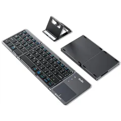 Ewin キーボード bluetooth 折りたたみ ワイヤレス タッチパッド付き keyboard 無線 日本語配列 ブルートゥース ios Android mac Windows対応 3台までのデバイスと接続可能 ipad iphone用 60abe8b4のサムネイル