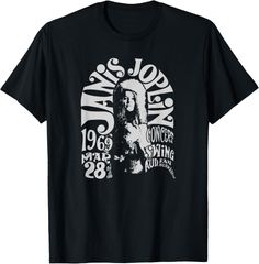 신품 미사용품 Janis Joplin 1969 콘서트 포스터 그래픽 T셔츠 블랙 자니스·조프린 락 T 밴드 T 사이키델릭 맨즈 레이디스 S~3XL