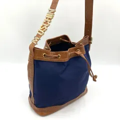 MOSCHINO BORSE 高島屋 ショルダーバッグ ナイロン ネイビー 巾着 クロコ型押しのサムネイル