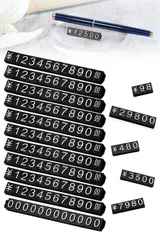 ●OZMAIN 値札 プライスカード プライスキューブ プライスタグ 値段表示 プレート おしゃれ ブロック (ホワイト/標準セット)のサムネイル