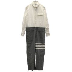 THOM BROWNE トム ブラウン オックスフィードシャツドキングオールインワン MUU001AW6000 ホワイト×グレー 1のサムネイル