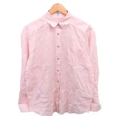 クレージュ courreges シャツ ブラウス 花柄 ラウンドカラー 綿 コットン 薄手 長袖 9R ピンク /TT ■GY99のサムネイル