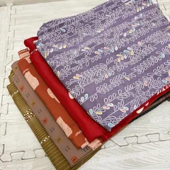 洗える化繊 美品多数 5着 着物まとめ売り リメイク材料 s-1304のサムネイル