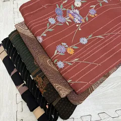 洗える化繊 美品多数 5着 着物まとめ売り リメイク材料 s-1307のサムネイル