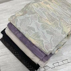 大島紬 正絹 5着 まとめ売り リメイク材料 s-1481のサムネイル