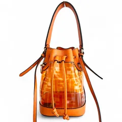 FENDI フェンディ モントレゾール ズッカ オレンジ PVC ビニール バケットバッグ ショルダーバッグ <美品>のサムネイル