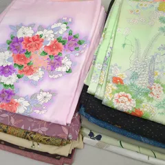 洗える着物 美品多数 化繊 12着 まとめ売り リメイク材料 Y-1369のサムネイル