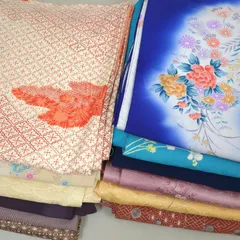 洗える着物 美品多数 化繊 12着 まとめ売り リメイク材料 Y-1370のサムネイル