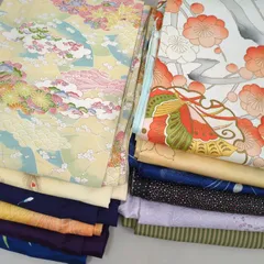 洗える着物 美品多数 化繊 12着 まとめ売り リメイク材料 Y-1374のサムネイル