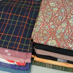 洗える着物 美品多数 化繊 12着 まとめ売り リメイク材料 Y-1377のサムネイル