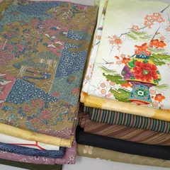 洗える着物 美品多数 化繊 12着 まとめ売り リメイク材料 Y-1383のサムネイル