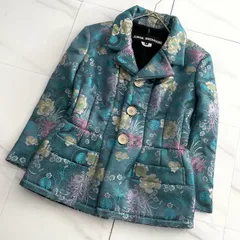 美品✨JUNYA WATANABE COMME des GARCONS ジュンヤワタナベコムデギャルソン AD2021 チャイナジャケット 鮮やかなフラワープリント チャイナ刺繍 ブルー系 Sのサムネイル