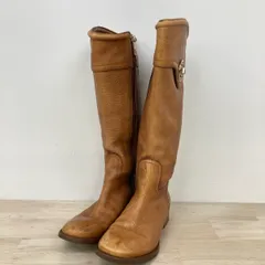 トリーバーチ ロングブーツ 7.5M (約24.5cm相当) ブラウン キャメル レザー レディース TORY BURCH サイドジップ[OG00268]のサムネイル