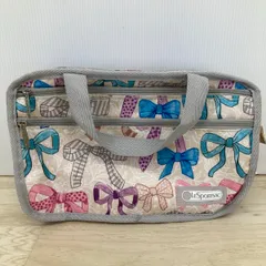 美品 レスポートサック/LeSportsac リボン柄 ポーチ/バッグインバッグ ベージュ系 レディース 総柄 ロゴ[OA05638]のサムネイル