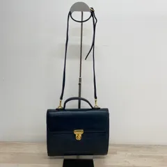 HIROKO KOSHINO/ヒロココシノ 2WAY ショルダーバッグ/ハンドバッグ ネイビー ゴールド金具 リザード型押し レディース[OL00942]のサムネイル